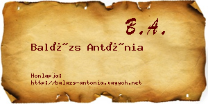 Balázs Antónia névjegykártya