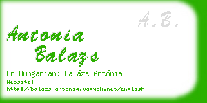 antonia balazs business card