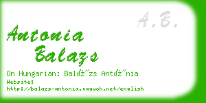 antonia balazs business card